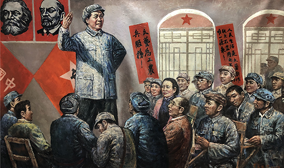 黄文佑《毛泽东延安文艺讲话》  规格：122×244cm  2019年作